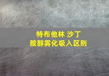 特布他林 沙丁胺醇雾化吸入区别